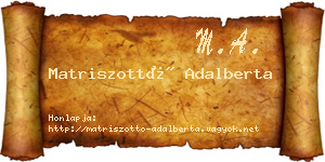 Matriszottó Adalberta névjegykártya
